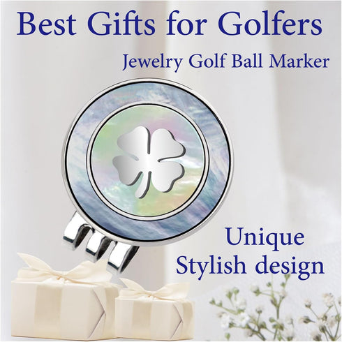 Golf Ball Marker Hat Clip with Pearl Ball Marker, Golf Gifts and Accessories for Women