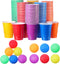 Qinyoung 228 Pcs Cups and Balls Game Set for Party, Plastic Flip Cup
