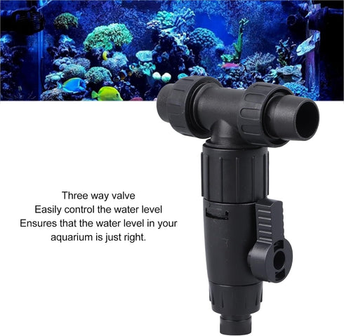 HEEPDD 3 Way Aquarium Valve, Adjustable T Hose Connector for Easy Water Changes, Compatible with 16/22 Hose