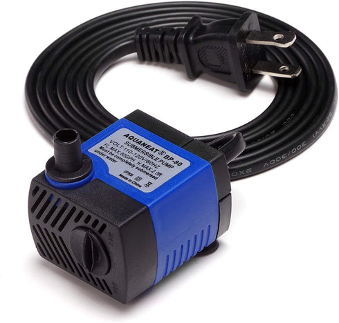 AQUANEAT Small Fountain Pump - 80 GPH Submersible Water Pump for Aquarium, Outdoor Fountain, Hydroponics