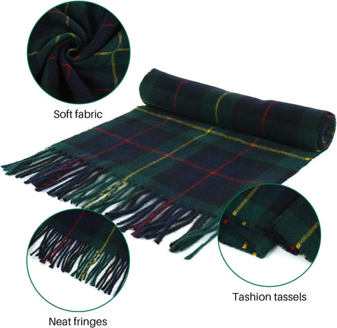E-Clover Christmas Dog Bandanas Matching Owner Green Blue Buffalo Scarf Plaid Dog Bandana Bibs with Tartan Scarves