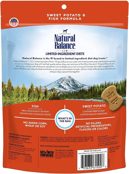 Natural Balance L.I.T. Sweet Potato and Fish Formula Dog Treats - 3-Pack, 14oz for Dogs