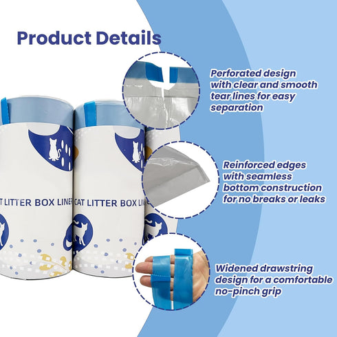 125 Counts 27" 13"Heavy Cat Litter Liner Bags Compatible with Neakasa and PetPivot Open-Top Pet Automatic Self Cleaning