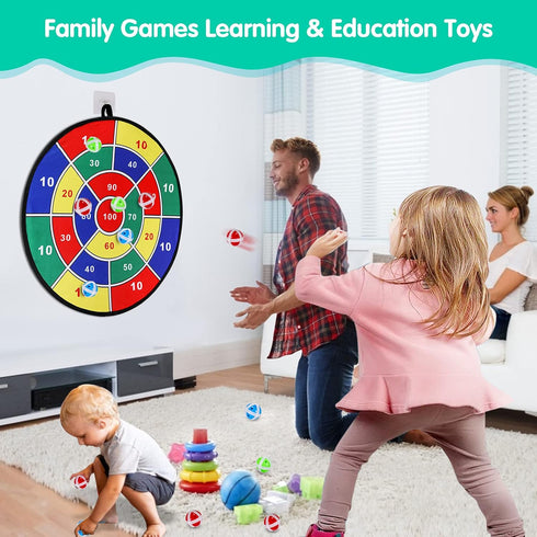 Set-29 inchs, 16 Summer 4-8, 3 4 5 6 7 8 9 10 11 Kids Dart Board Game Board Games with Stick Balls, Indoor Outdoor Toys
