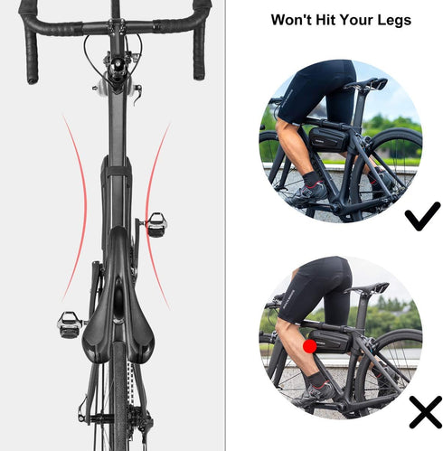 ROCKBROS Water-Resistant Bike Frame Bag, Triangle Storage Pouch for Mountain Road Bike Accessories