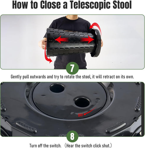 Set 2, Doseno Upgraded Foldable Stool Thickened of Portable Collapsible Stool Retractable Stool, Foldable Portable