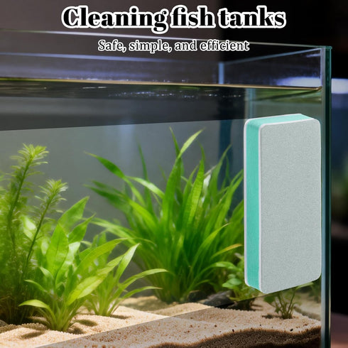 InnoHHustle 4 PCS Fish Tank Cleaning Tools, Aquarium Glass Cleaner Sponge Double Sided Sponge Brush Fish Tank Glass
