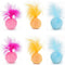 Furry Rattle Ball Cat Toy with Feather and Catnip, Interactive Pom Pom Balls for Cats, 2 Inch, 6 Pack