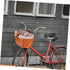 Zerodeko Wicker Woven Bike Basket Sturdy Front Handlebar Pannier with Belt for Pets Cats Dogs Weather-Resistant Willow