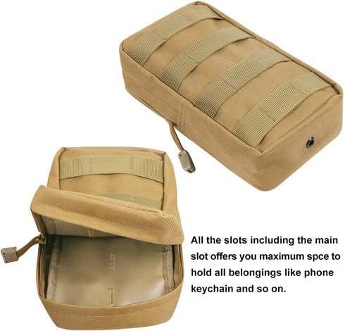 Gogoku 4-Pack Tactical Molle Pouches - Compact Utility EDC Waist Bag Pack