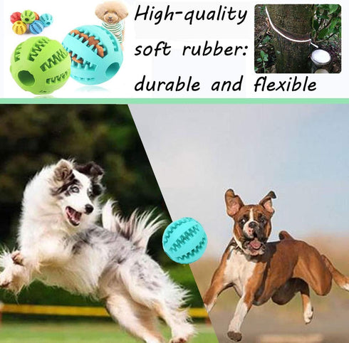 Nontoxic Dog Toy Ball, Bite Resistant Chew Toy for Dogs, Pet Food Treat Feeder, IQ Training Toy Ball for All Sizes