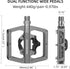 ROCKBROS Dual Function MTB Mountain Bike Pedals, Aluminum Clipless & Flat Platform 9/16" with Cleats