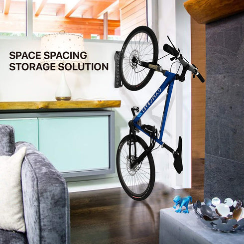 Flexzion Bike Rack Wall Mount 2 Pack - Heavy Duty Bicycle Hanger Storage System for Indoor Use
