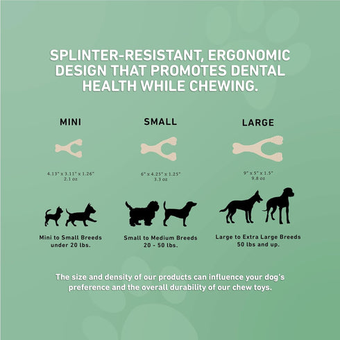 All-Natural, Nylon-Free Medium Density Dog Chew Toys, Ideal for Moderate to Strong Chewers, Non-Toxic