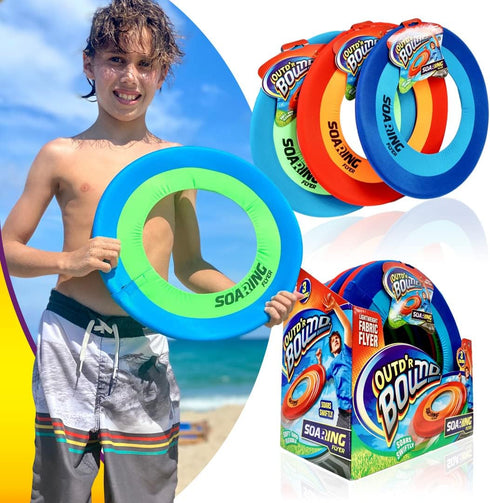 16" (3 Ball.5138-3p JA-RU Soft Giant Frisbee Throwing Disc Unit Assorted) Soaring Flyer Splash Fun Aqua Flyer