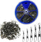 JSHANMEI Fishing Snap Swivels Rolling Barrel Swivels with Safety Snaps, Black Nickel Coated, High Strength Copper