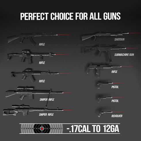 Tool-Free Laser Bore Sight Kit: Green Laser Bore Sighter with 64 Upgraded Adapters fit 0.17 to 12 GA Calibers |