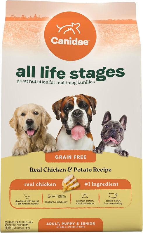 Canidae All Life Stages Real Chicken & Potato Recipe, High Protein, Grain-Free Dry Dog Food, 4 lbs.