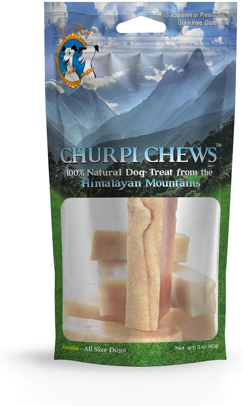 QT Dogs Jumbo Churpi Chews - 100% All-Natural Himalayan Yak Cheese, 5 oz, 1pc