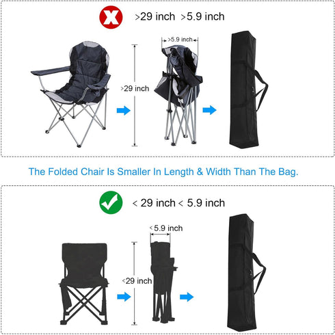 29 Inch 2 Pack PATIKIL Camp Chair Replacement Bag, Nylon Folding Chair Carrying Storage Bag for Beach Chair with Large