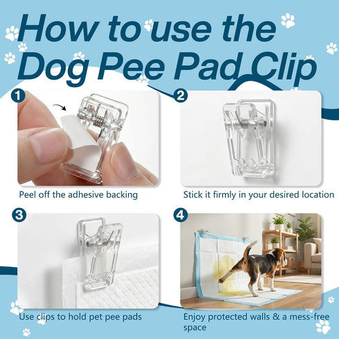 Ysoritha 15 (Clear-15 Puppy Potty Pad Wall Holder Clips, Pcs Dog Pee Pad Wall Holder Prevents Male Dog Leg-Lifting