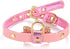 LOVPE Gold Bling Diamond Glitter Leather Fashion Collar with Ring for Small Dogs, Cats, and Puppies (S, Pink)