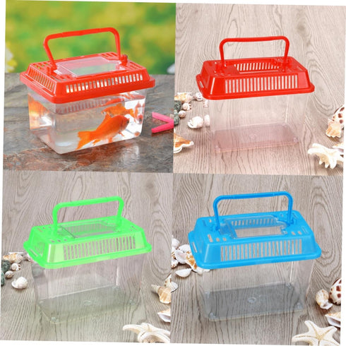 Betta Fish Tank LED Plastic Aquarium Gallon Fish Bowl, Portable Green Travel Fish Tank