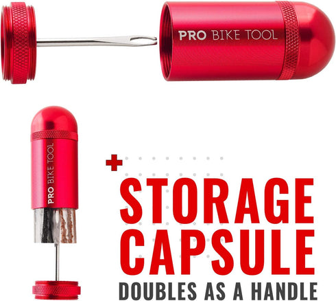 Tubeless Bike Tyre Repair Kit for MTB and Road Bike Tyres, Includes Storage Can for Puncture Repair
