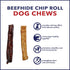 100% 5" 18 Count/1 Pack Pet Factory Made in USA Beefhide Chip Rolls Dog Chew Treats - Beef & Chicken Flavor