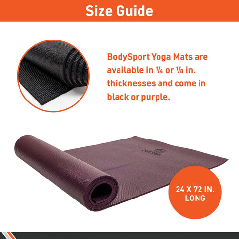 Body Sport High-Density Yoga Mat - Non-Slip & Shock Absorbent
