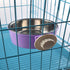 Crate Dog Bowl Removable Stainless Steel Water Food Feeder Bowls - Cage Coop Cup for Cat Puppy Bird Pets (Large, Purple)