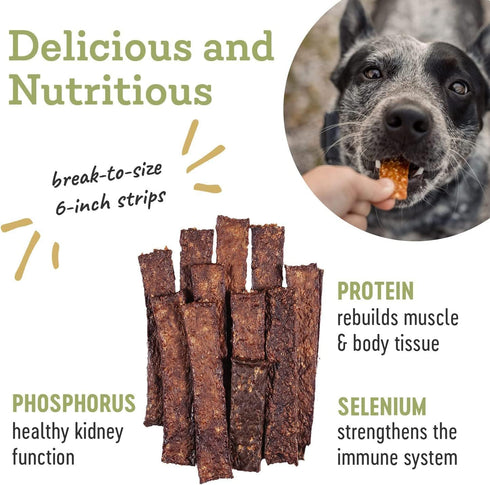 Farm Hounds Beef Strips - Premium Natural Jerky For Dogs, Made From 100% Humanely Raised Cattle, Break-To-Size, Great