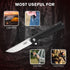 Firebird GANZO FH11S-BK Pocket Folding Knife with G10 Anti-Slip Handle and D2 Steel Blade for Outdoor Gear