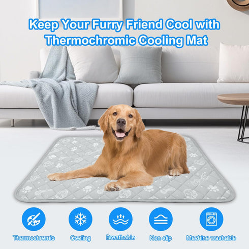 MH MYLUNE HOME Dog Cooling Mat, 20”x30” Cooling Pad for Dog/Cat, Arc-Chill Cooling Fiber, Foldable & Washable