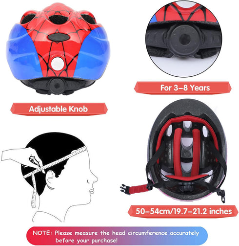 Kids Helmet Set, Toddler Helmet for Boys & Girls Age 3-8 with Knee, Elbow Pads, Wrist Guards for Bike, Skating