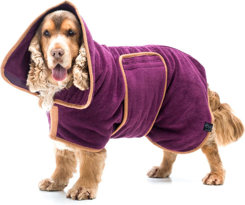 Lucky Pooch Dog Robe - Luxurious Dog Bathrobe - Ultra Absorbent Dries
