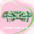 Elegant Little Tail Dog Collar with Bow - Pink with Green Plaid, Adjustable Cute Bowtie Pet Collar for X-Small Puppy