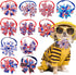 Spring Summer Dog Bow Ties, 3.2" Bow Butterfly Ties for Small and Medium Pets (4th of July Pinwheel)