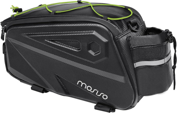 MOSISO Lime Green Waterproof Bike Rack Bag, 14L EVA Bicycle Trunk Bag, Cycling Luggage Bag with Shoulder Strap