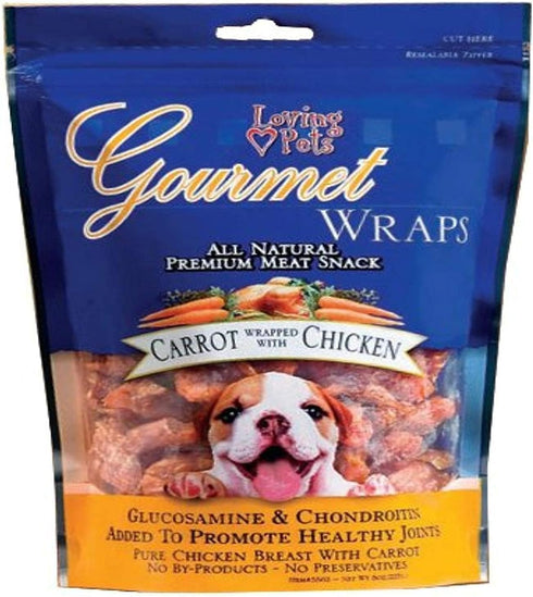 Dog Treats, Loving Pets Gourmet All Natural Premium Carrot and Chicken Wraps with Glucosamine and Chondroitin, 6oz