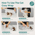 Pawfun Cozy Self-Adhesive Cat Grooming Wrap, Cat Wrap for Cutting Nails, Breathable Anti-Scratch Cats Swaddle Bag