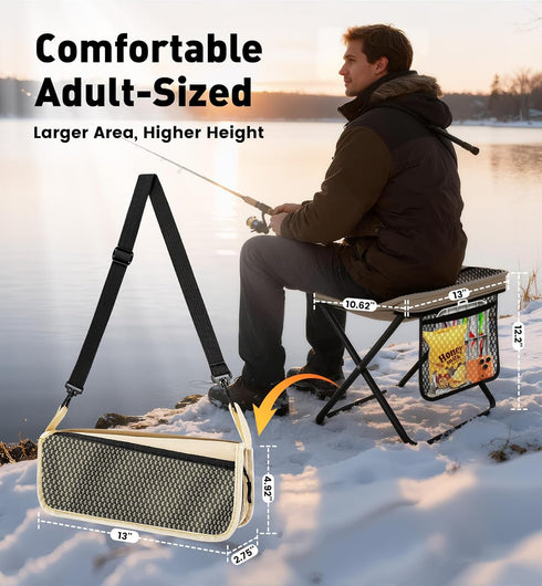 OrbitShell 2 Pack Backpack, Portable Folding Stools, Collapsible Pocket Chair, Foldable Camping Stool for Adults
