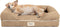 Friends Forever Small Dog Bed, Orthopedic Memory Foam Couch Bed with Washable Cover - Khaki Beige