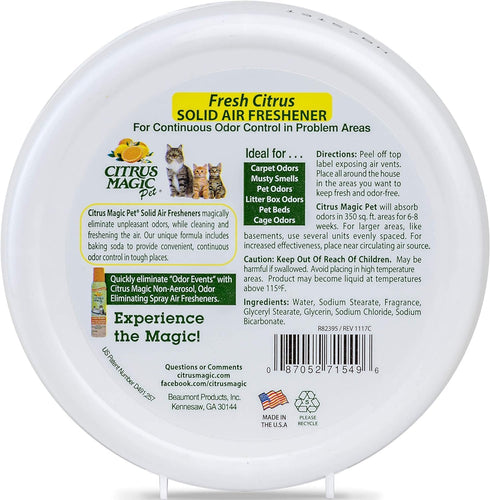 Citrus Magic Pet Odor Absorbing Solid Air Freshener, Fresh Citrus, 8 Oz (Pack of 3)