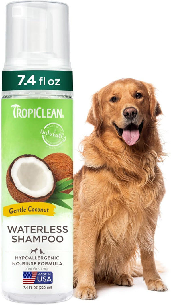 TropiClean Hypoallergenic Waterless Dog Shampoo | Dry Shampoo for Allergies & Sensitive