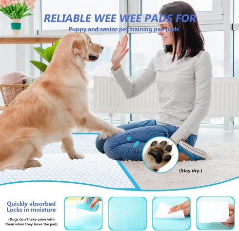 XXXL Puppy Pee Pads 31"x47" 40 Count, Extra Large Leak-Proof Super Absorbent Disposable Potty Pads for Dogs, Cats,