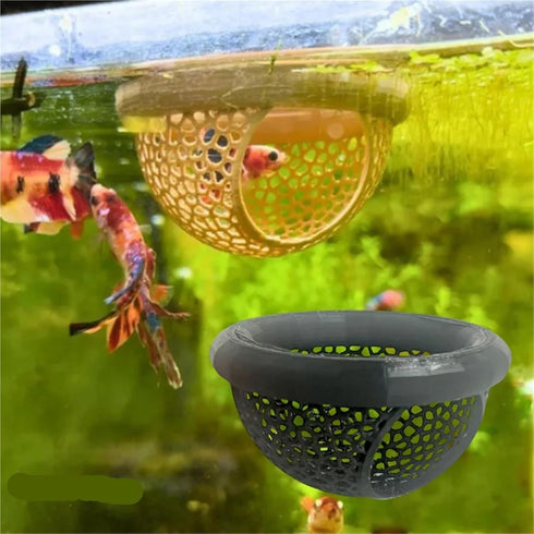 Bingche 6pcs 3-in-1 Hammock Pets(Color1) Floating Cave Fish Shrimp Hideout Shelter Feeding Ring Resting Spot for Betta