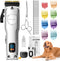 Dog Clippers for Grooming - Professional Kit with Low Noise Rechargeable Hair Trimmers and Ceramic Blade for Dogs and