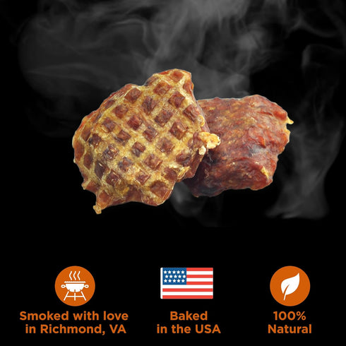 Premium Hickory Smoked 100% Beef Burger Slider Crunchy Dog Treats, 1lb - Natural Bully Sticks, Bite-Sized & Digestible