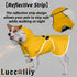 Dog Raincoat with Hood for Medium Dog - Luccalily Waterproof Jacket with Reflective Strip, Adjustable Belly Strap